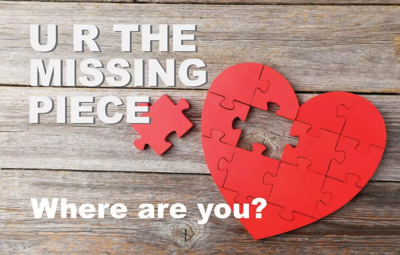 Postcard-U R The Missing Piece (Pack Of 25)
