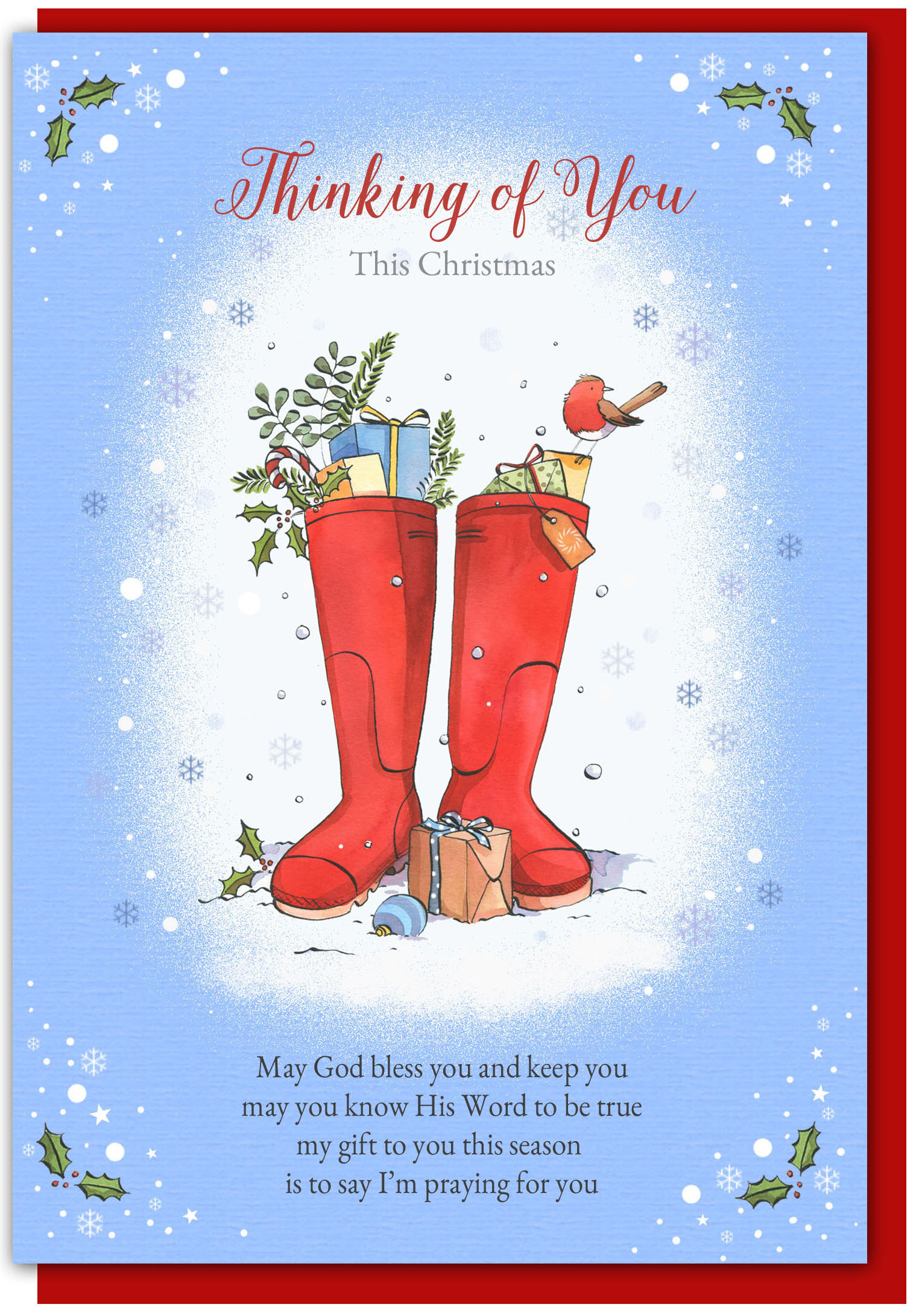 Thinking Of You At Christmas Thinking of You Boots Christmas Card 0700461845515 | Fast Delivery at Eden