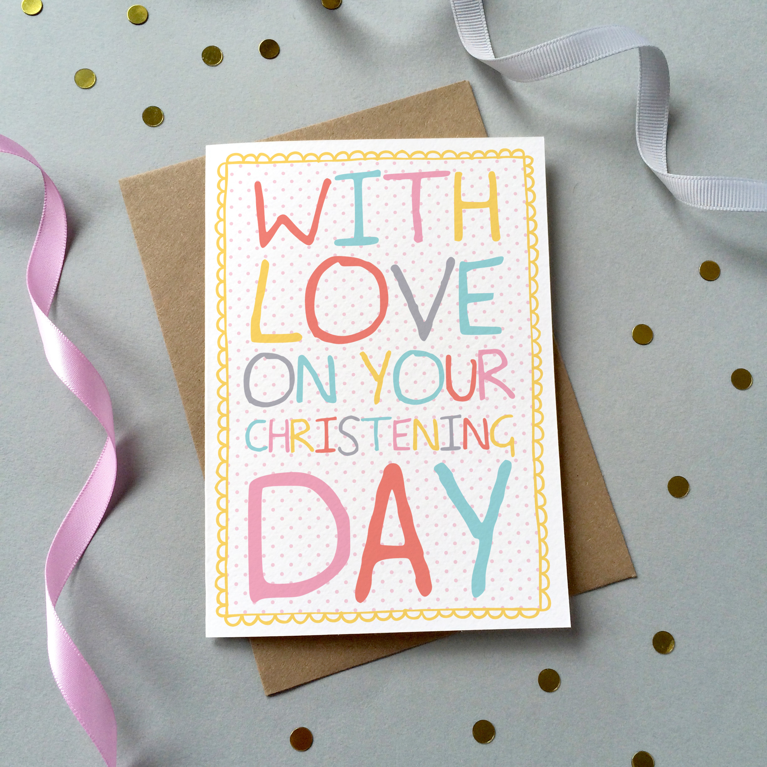 With Love on Your Christening Day Single Card Free Delivery when you