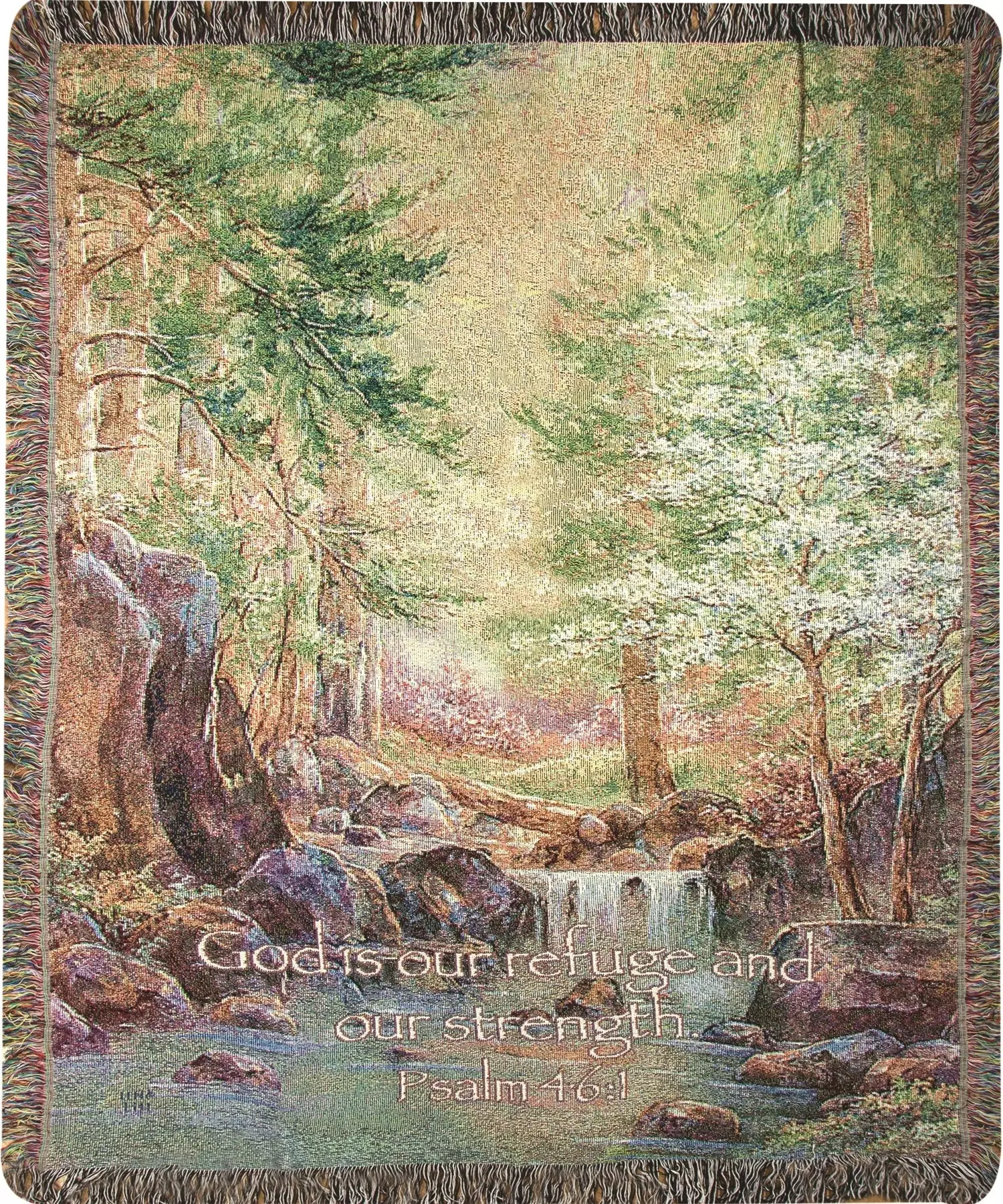 Throw-Nature's Retreat/God Is Our Refuge (Psalm 46:1)Tapestry (50" x 60")