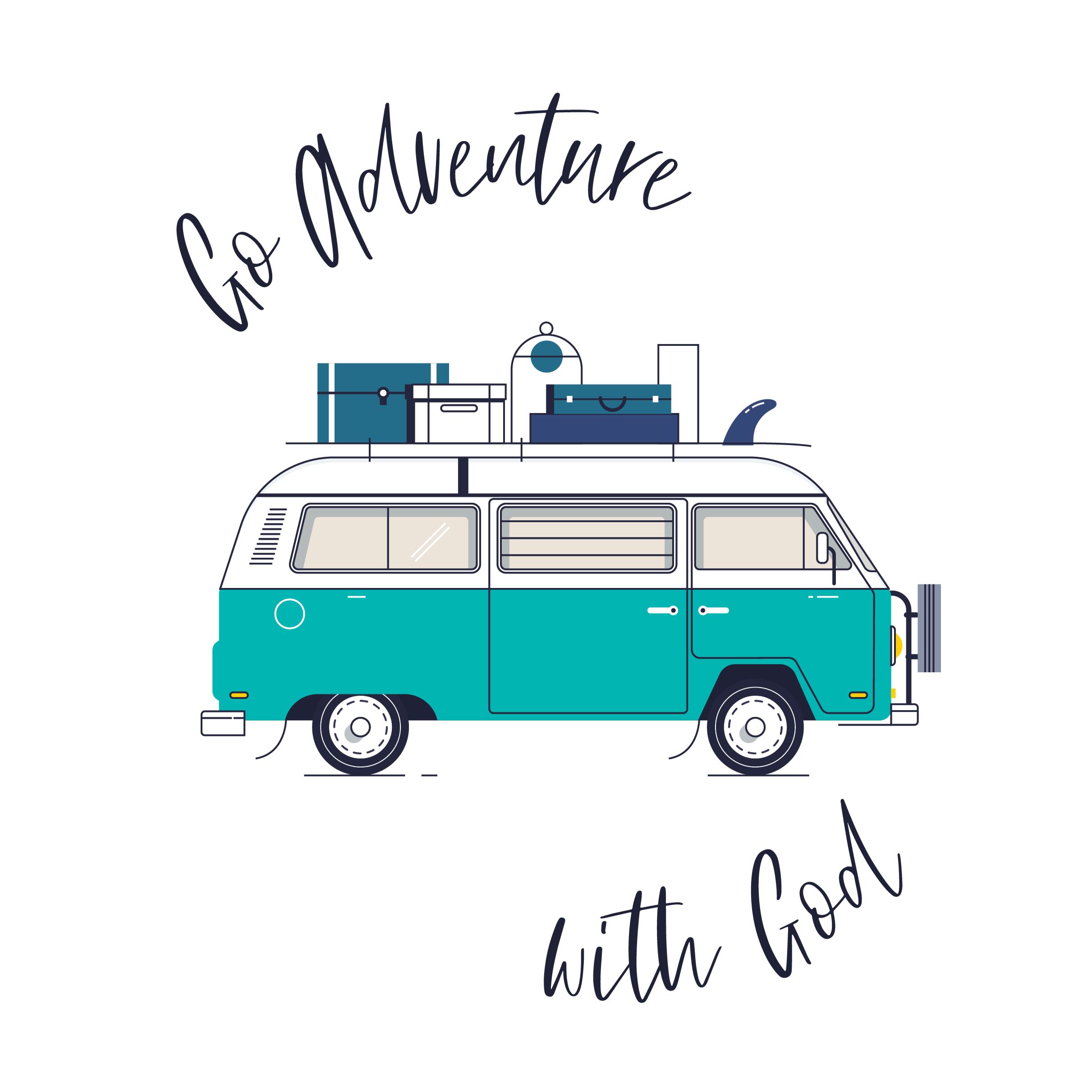 'Go Adventure with God' (Teal) Mini Card