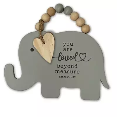 Wall Plaque-Elephant/You Are Loved Beyond Measure (5.75" x 6") (Ephesians 3:19)