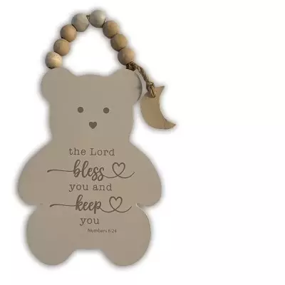 Wall Plaque-Bear/The Lord Bless You And Keep You (8.25" x 4.5") (Numbers 6:24)