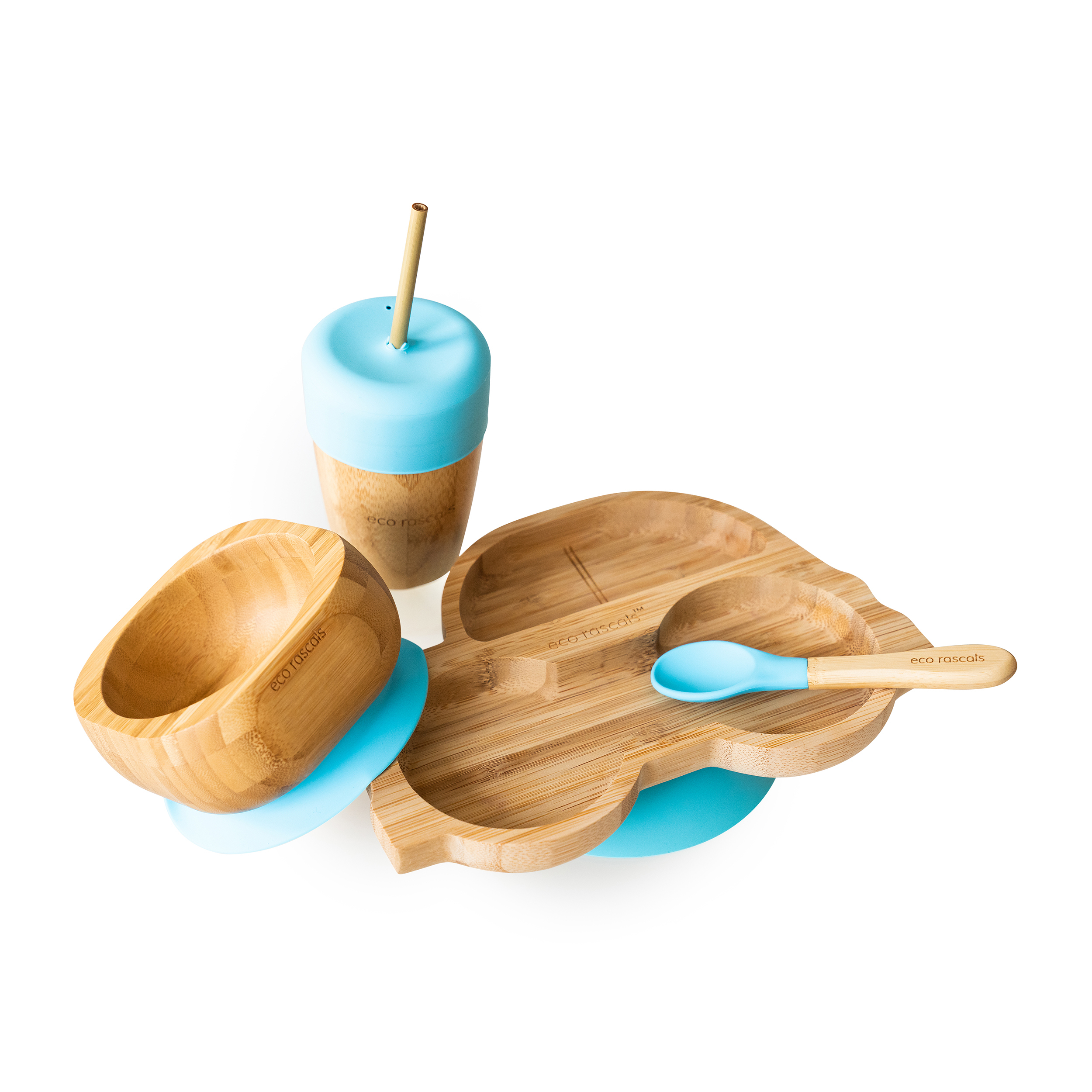 Bamboo Car Plate Weaning Gift Set Blue Free Delivery at Eden.co.uk