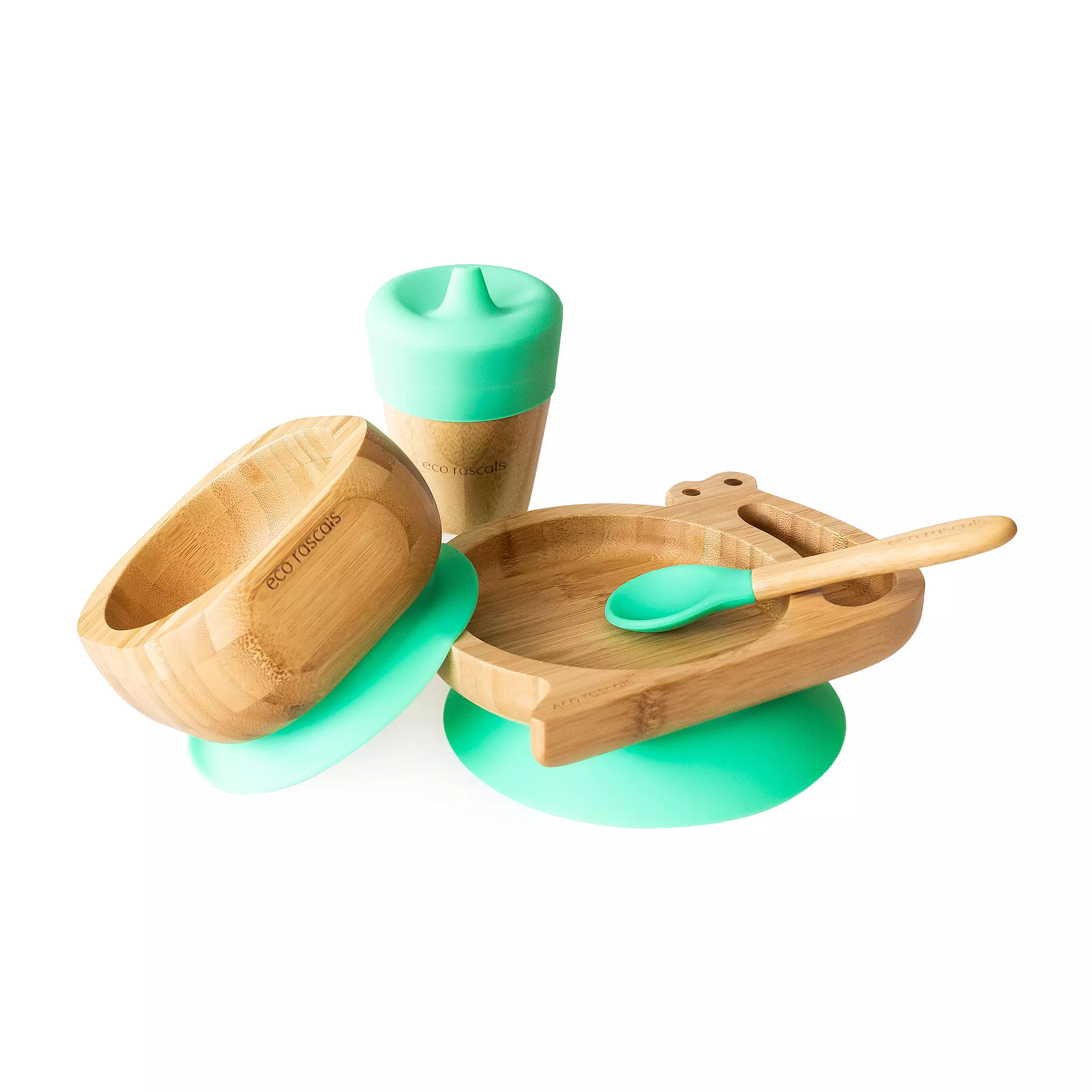 Bamboo Snail Plate - Weaning Gift Set - Green