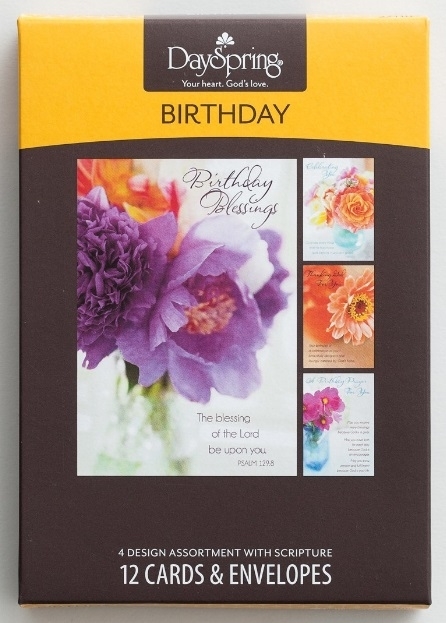 birthday flower photos 12 boxed cards kjv