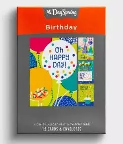 Birthday Icons - Happy Day - 12 Boxed Cards
