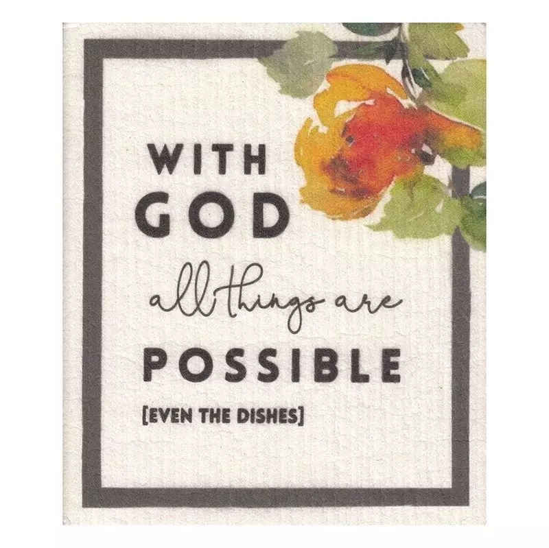 Organic Dishcloth-All Things Are Possible (7.75" x 7")