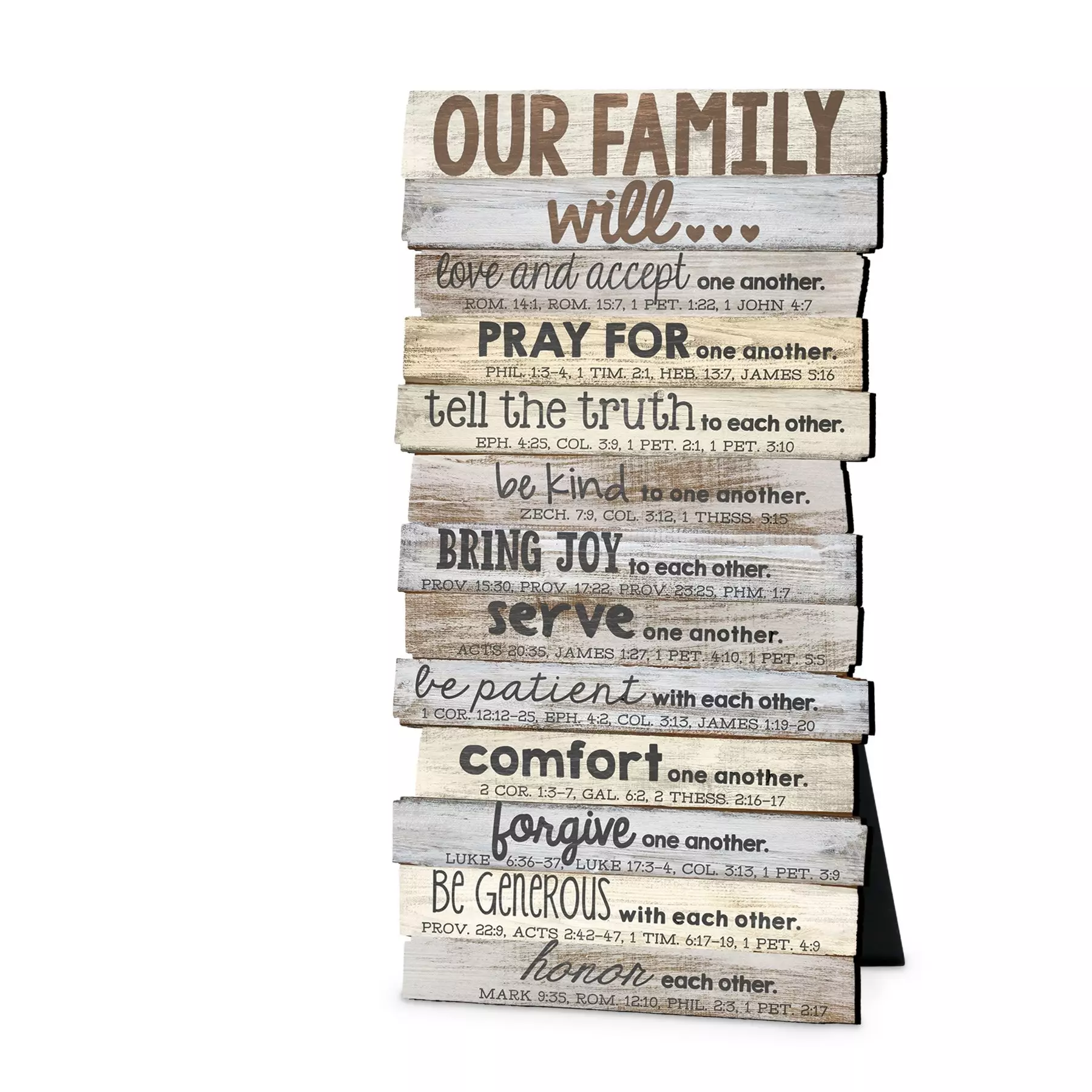 PLAQUE-OUR FAMILY WILL (10 X 5.5) (DESKTOP)-MDF WOOD (#45013)