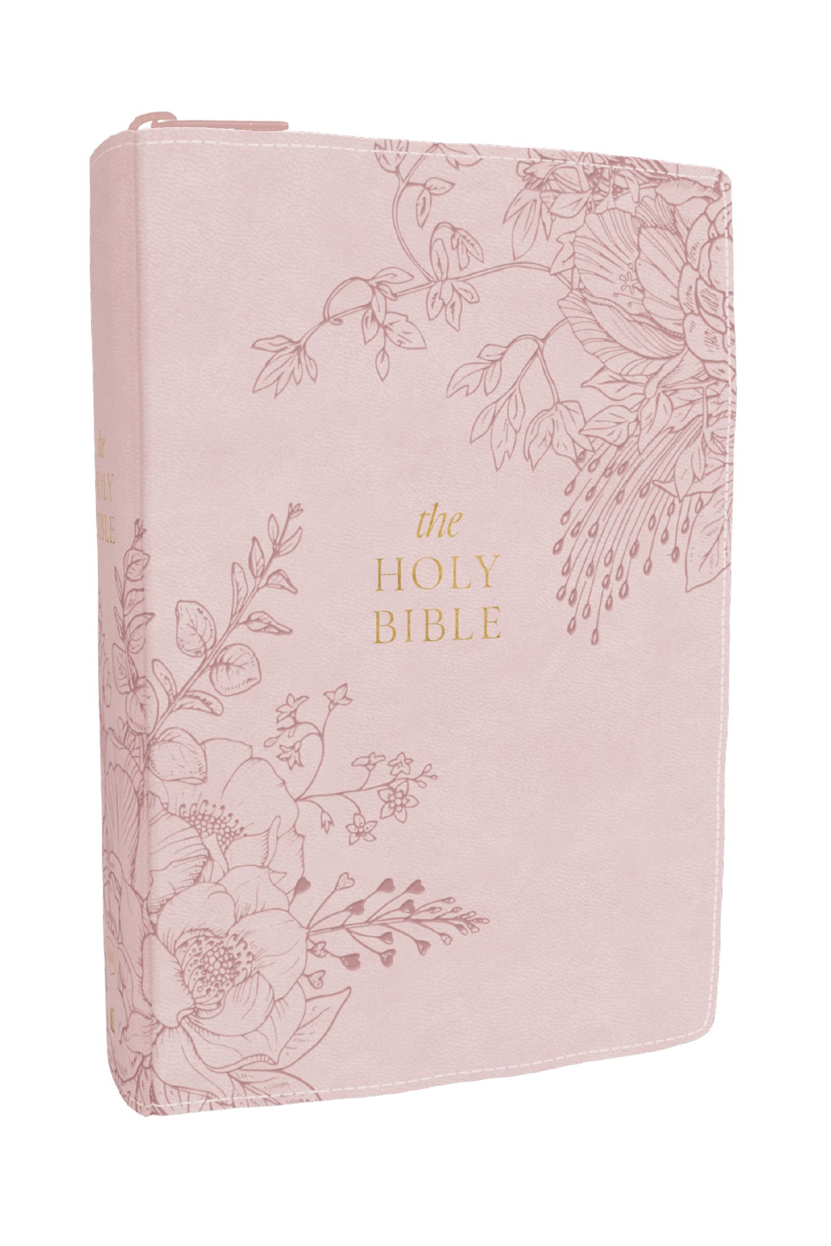 KJV Compact Large Print Bible, Pink Leathersoft Zipper Closure, Red Letter, Comfort Print