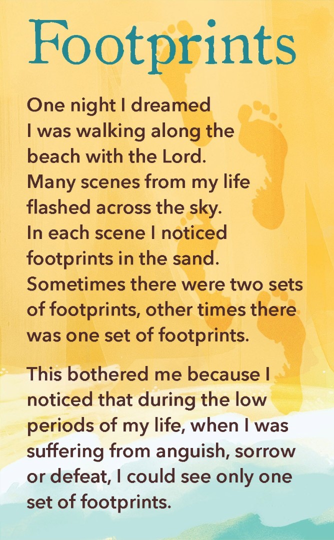 Prayer Card Footprints (double sided) - Pack of 20 | Free Delivery when ...