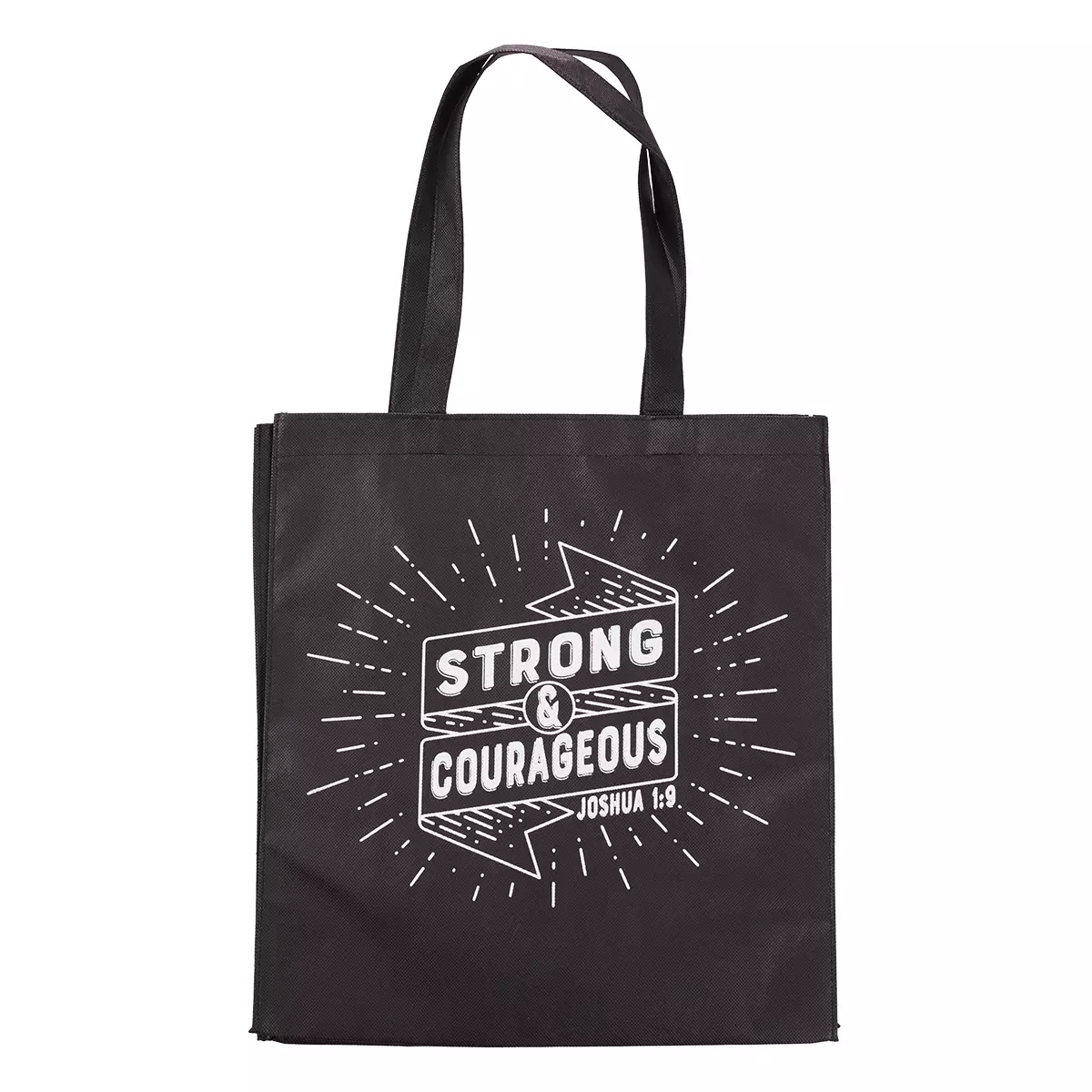 Tote Black Strong & Courageous Josh. 1:9