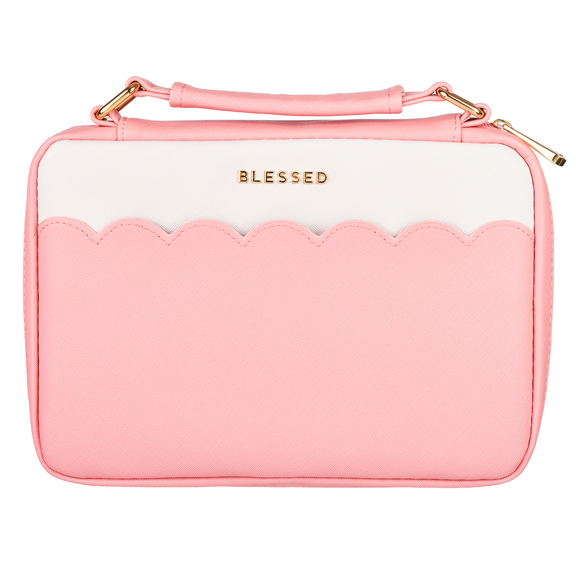 Blessed Pink Scalloped Faux Leather Fashion Bible Cover (1220000131422