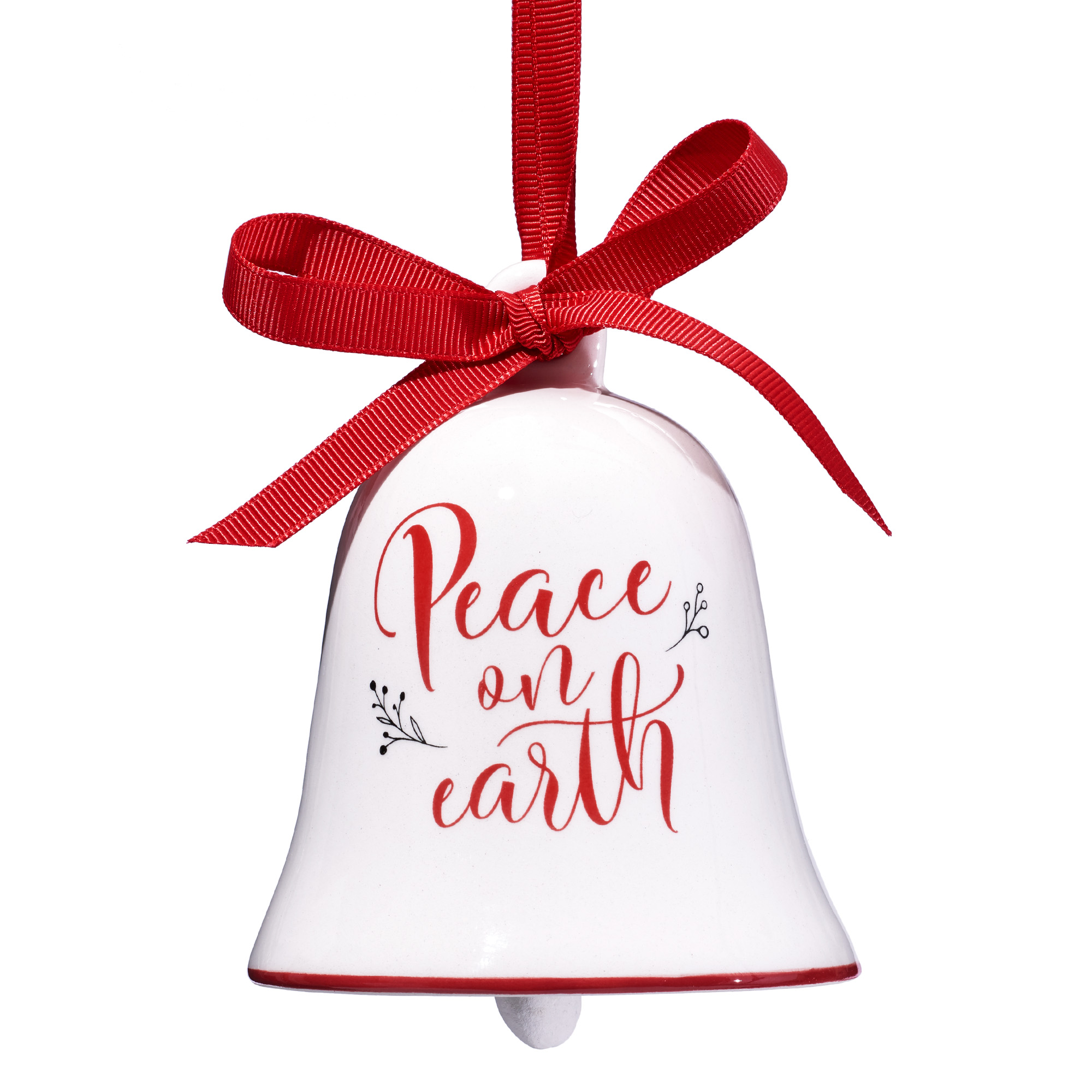 Peace on Earth Christmas Bell Ornament Free Delivery Eden.co.uk
