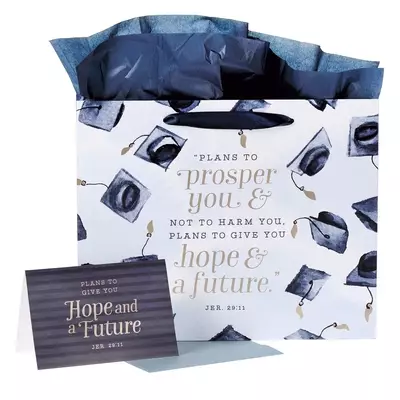 Gift Bag w/ Card LG Landscape Blue Hope & a Future Grad Jer. 29:11