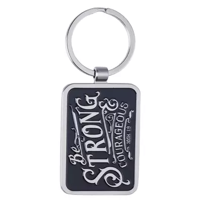 Keychain in Tin Be Strong & Courageous Josh. 1:9
