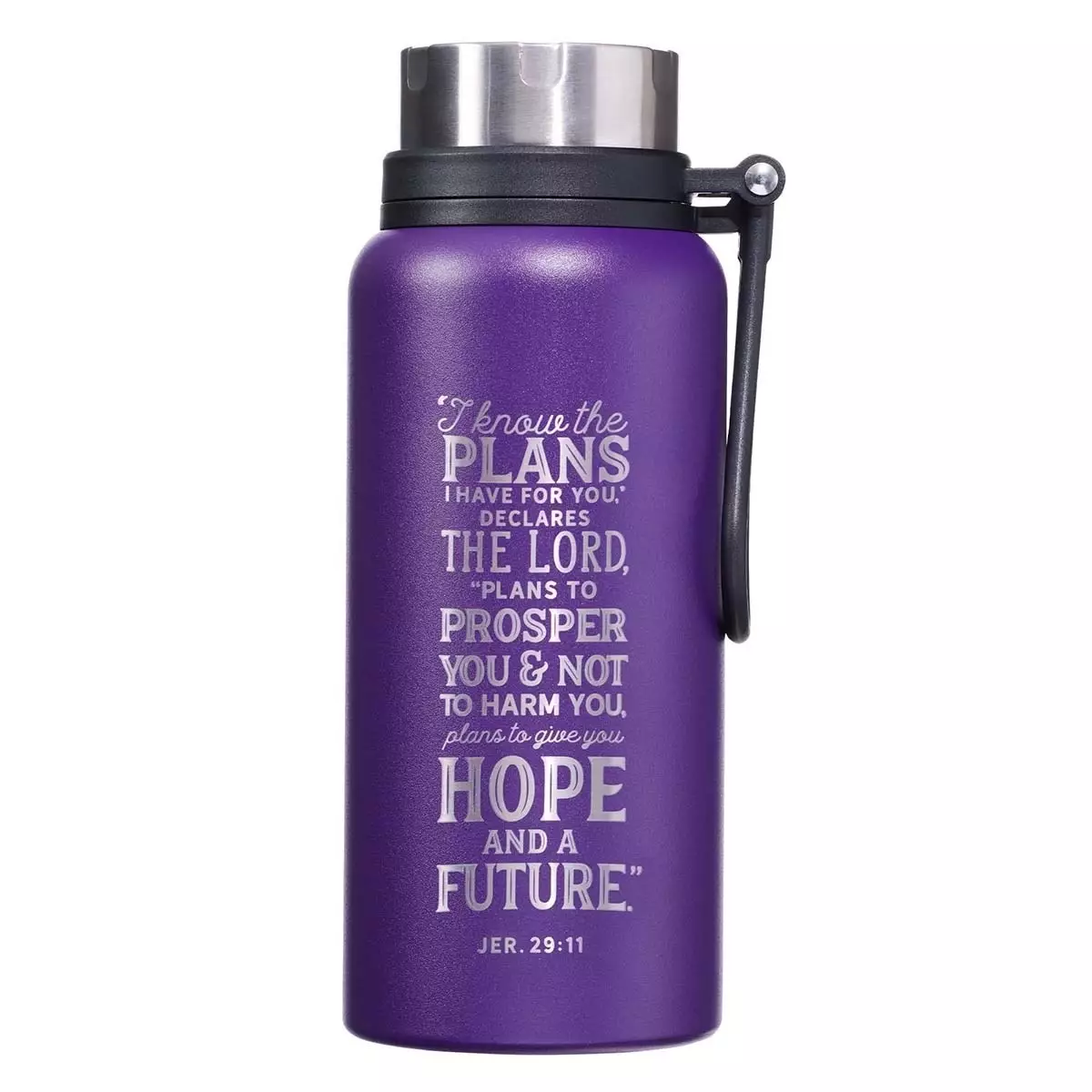 Water Bottle SS Purple I Know the Plans Jer. 29:11