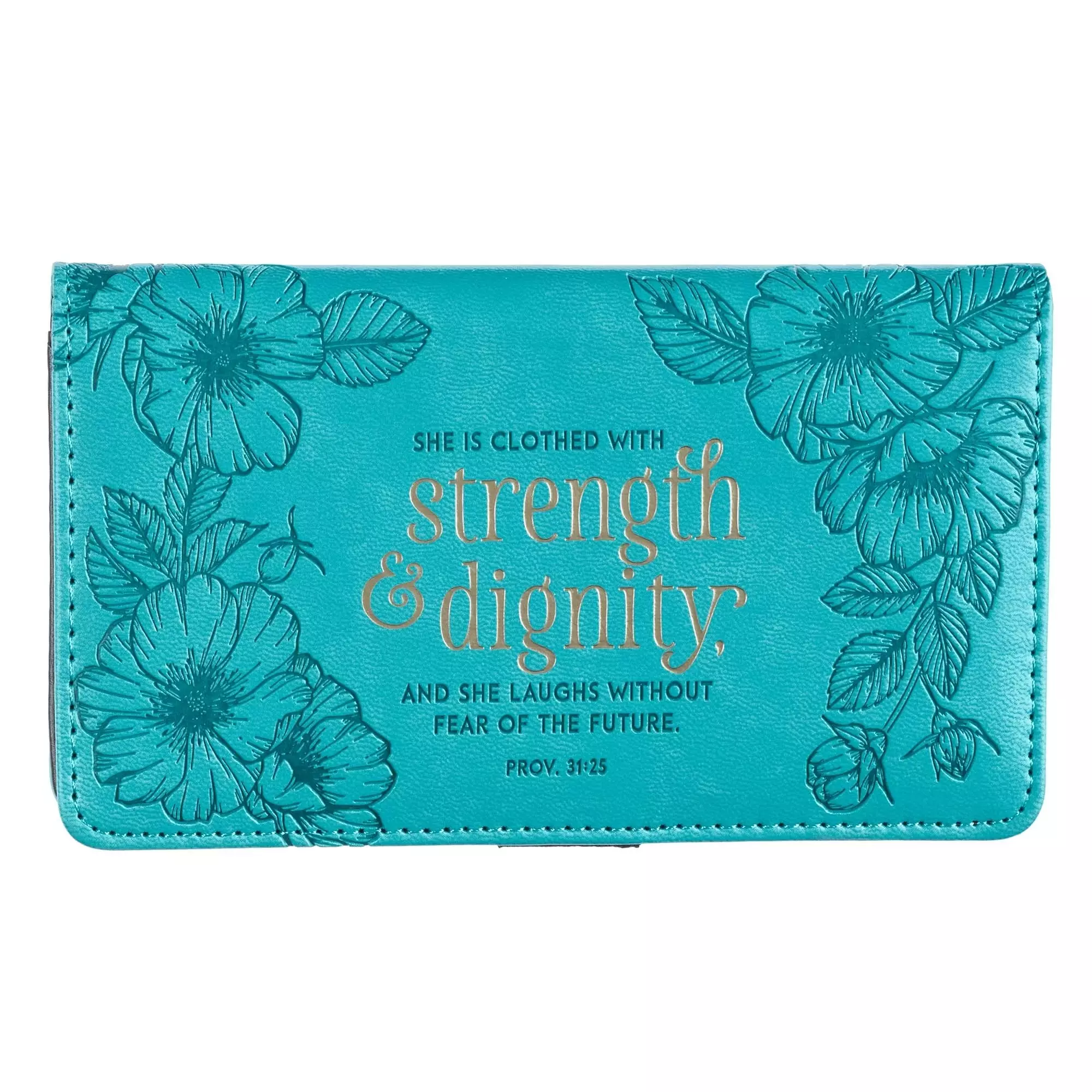 Checkbook Wallet Teal Strength & Dignity Prov. 31:25