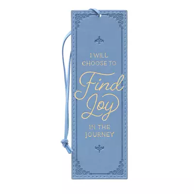Find Joy in the Journey Blue Faux Leather Bookmark