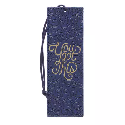 You Got This Blue Faux Leather Bookmark