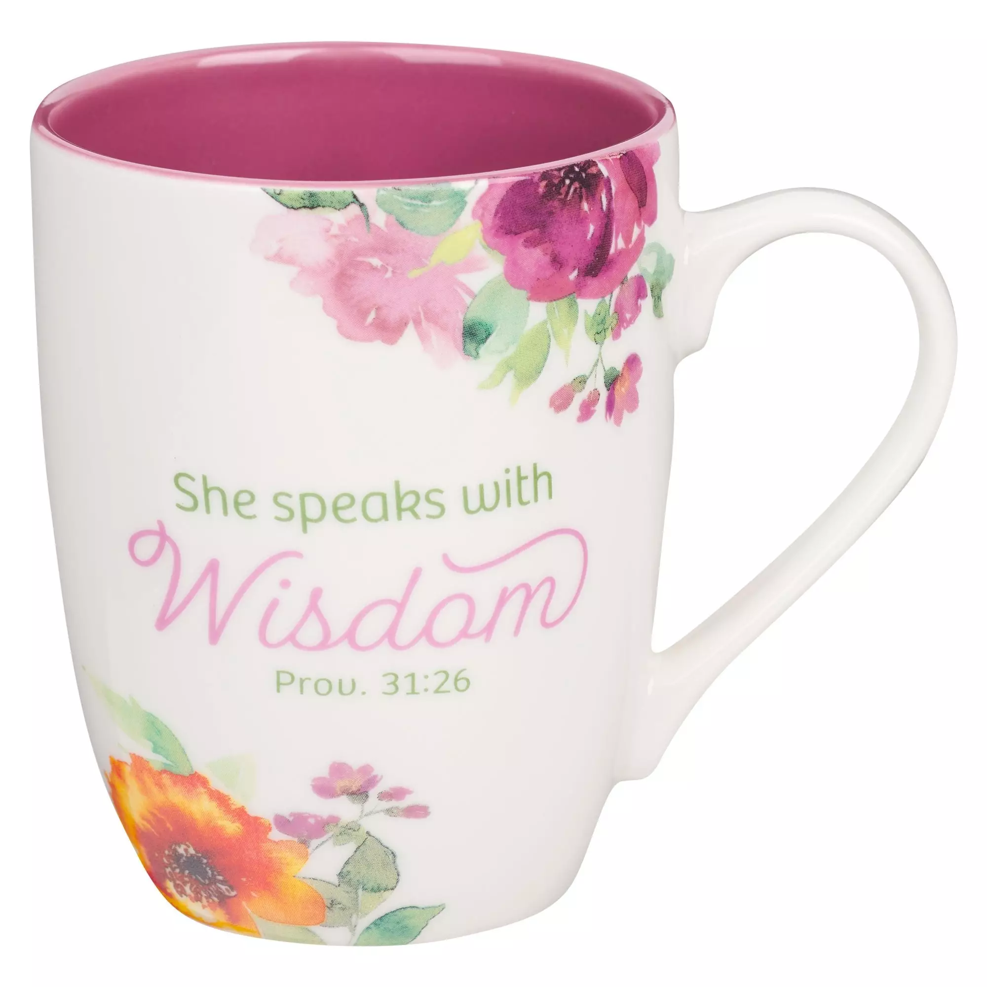 Mug Multi-Floral Speaks with Wisdom Prov. 31:26
