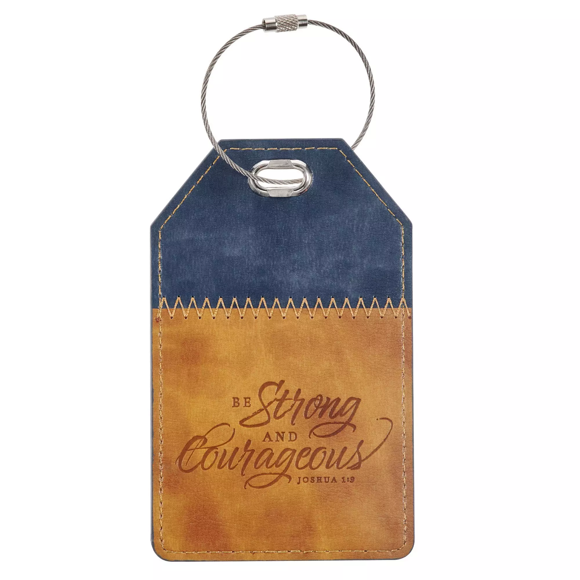 Luggage Tag Two-tone Be Strong & Courageous Josh. 1:9