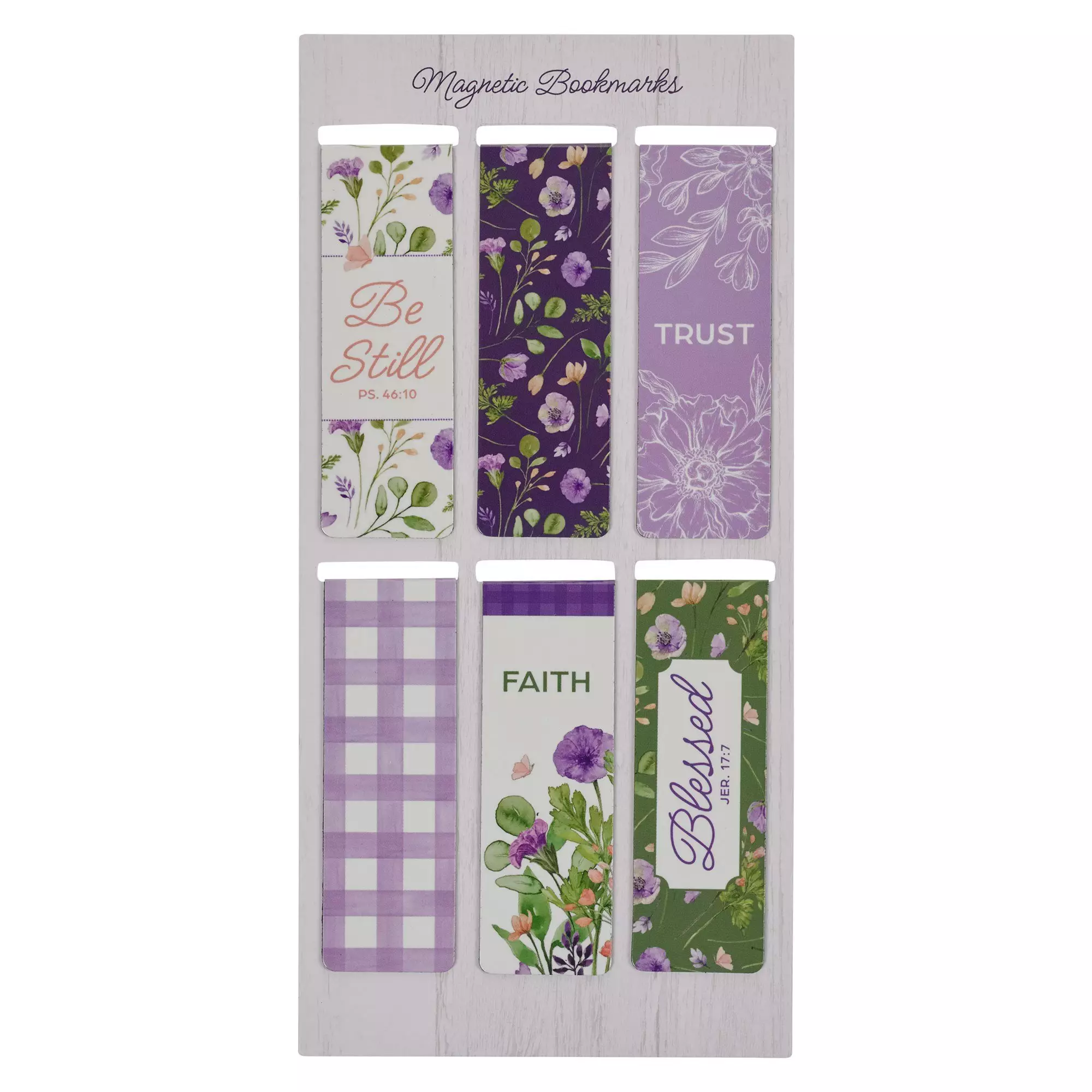 Bookmark-Magnetic-Blessed Bloom Flowers-Jer. 17:7 (Set Of 6)