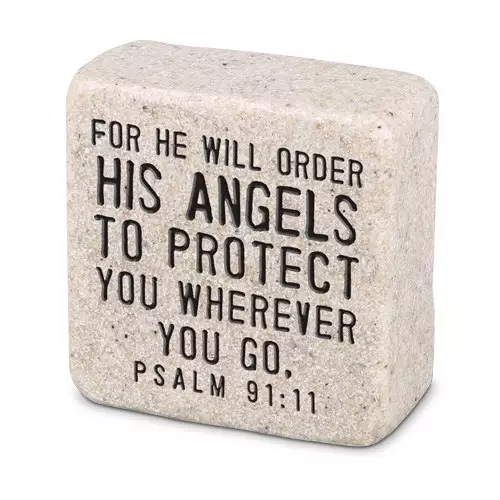Plaque-Scripture Stone-His Angels (#40707)