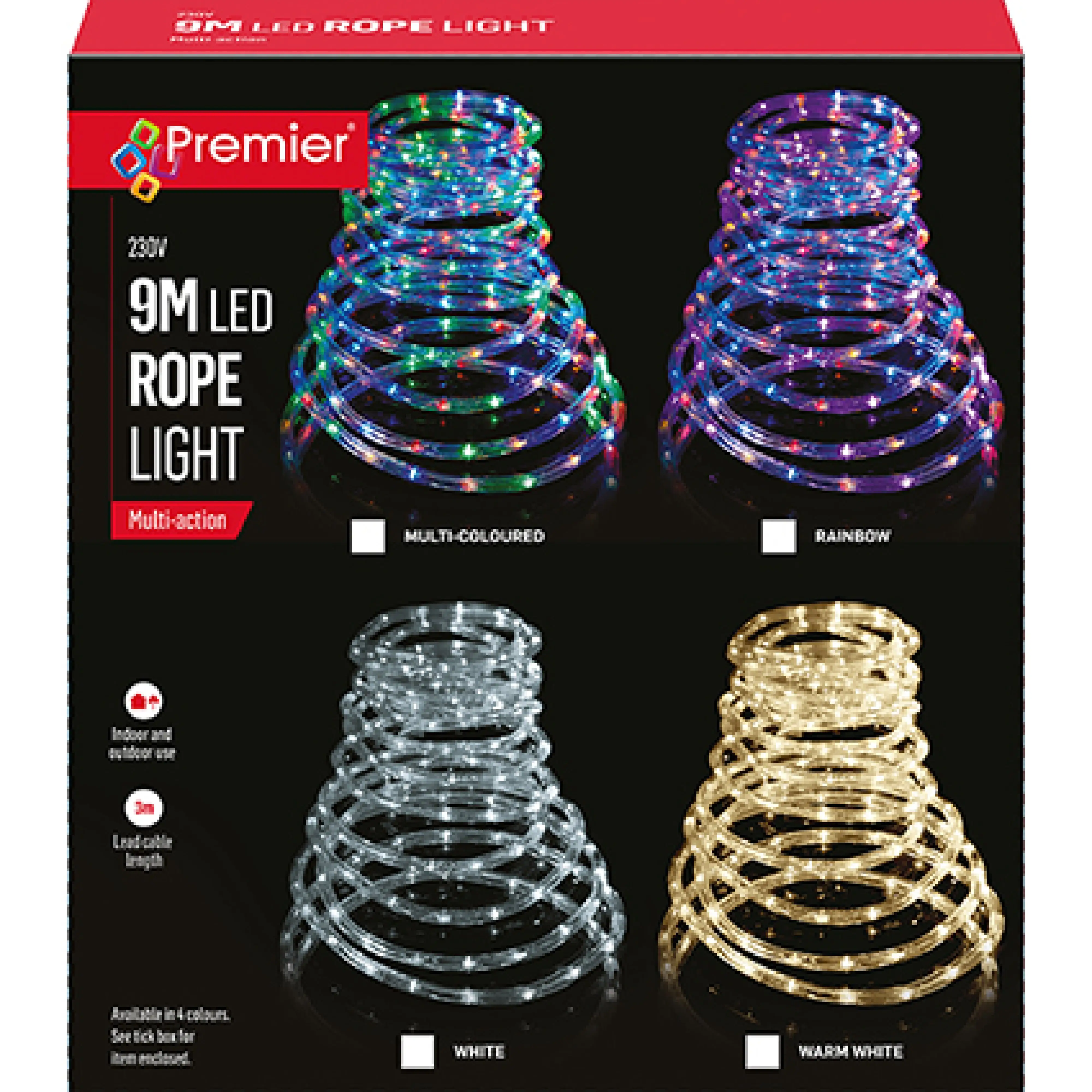 9M Rope Light Multi colour LEDS: Free Delivery at Eden.co.uk