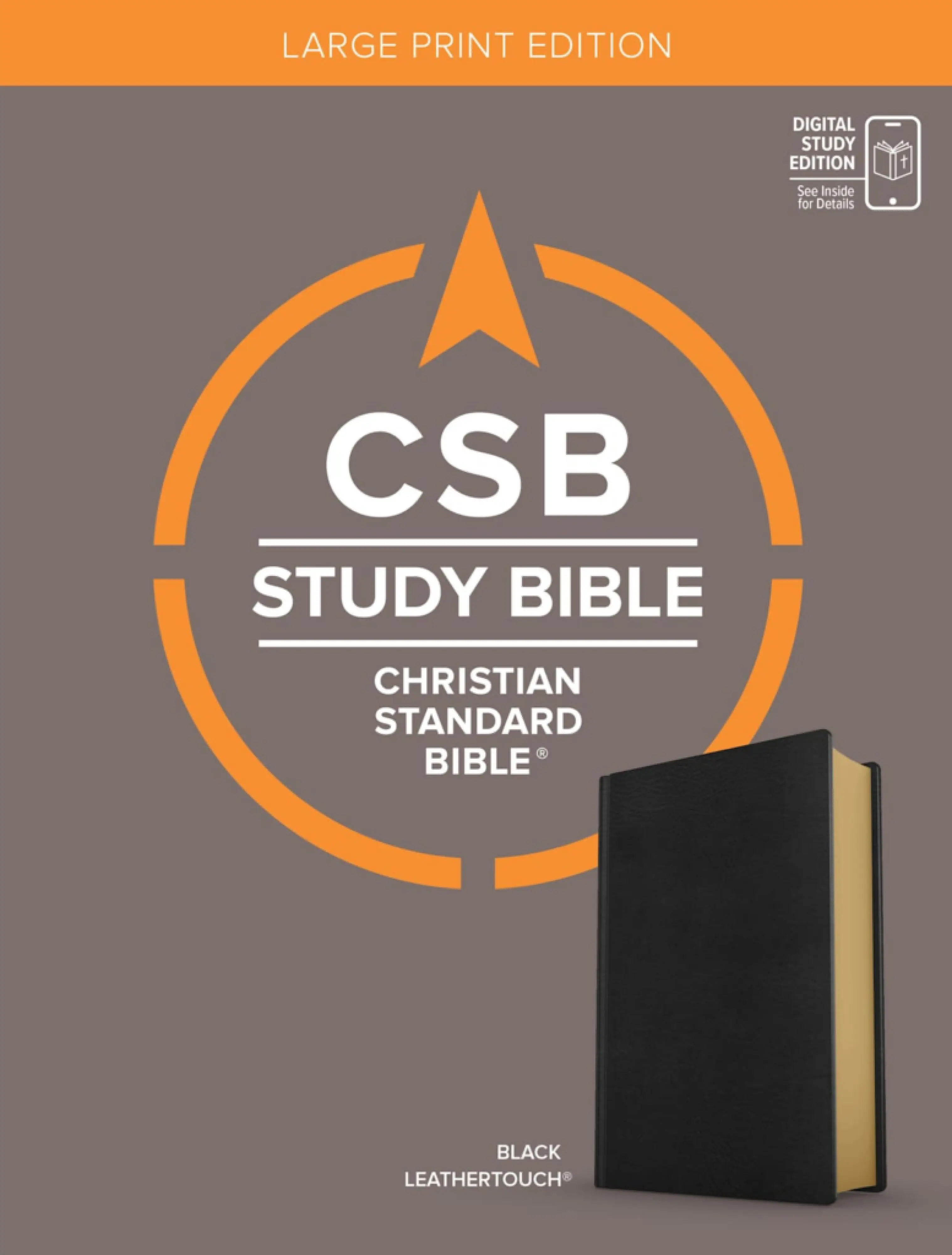 CSB Study Bible, Large Print, Digital Study Edition, Black Leathertouch ...