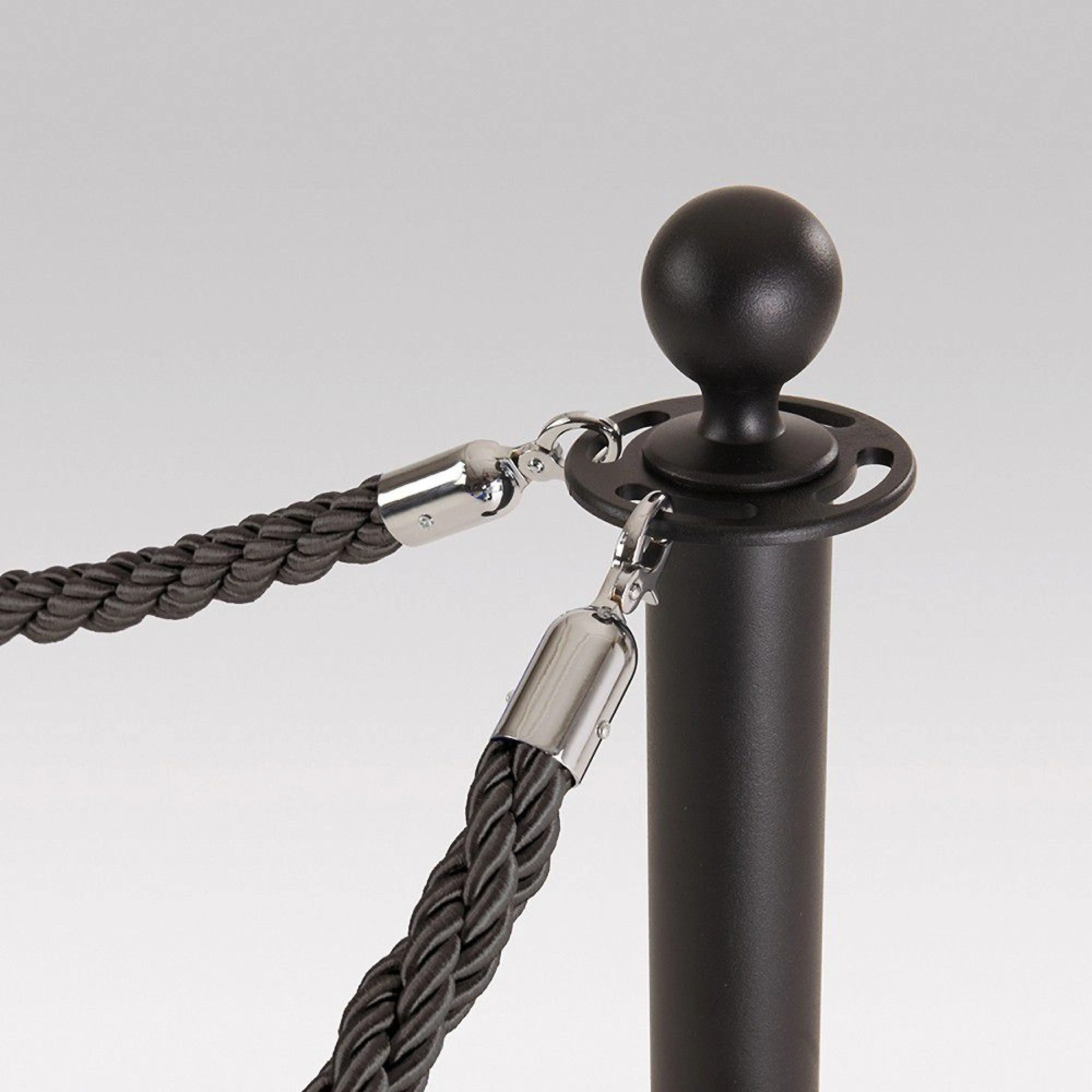 Rope & Pole Barrier System - Black Rope: Free Delivery at Eden.co.uk