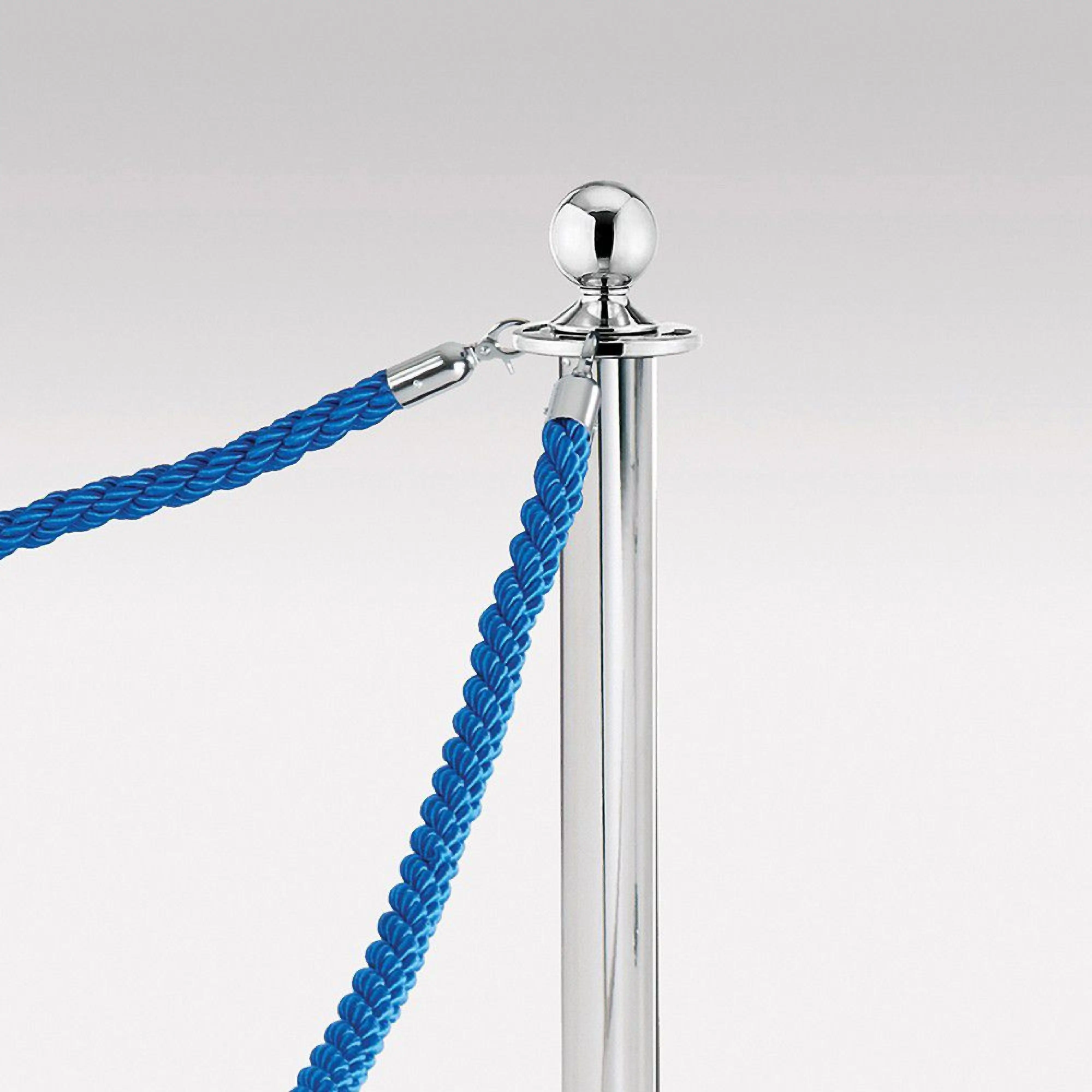 Rope & Pole Barrier System - Chrome Pole: Free Delivery at Eden.co.uk