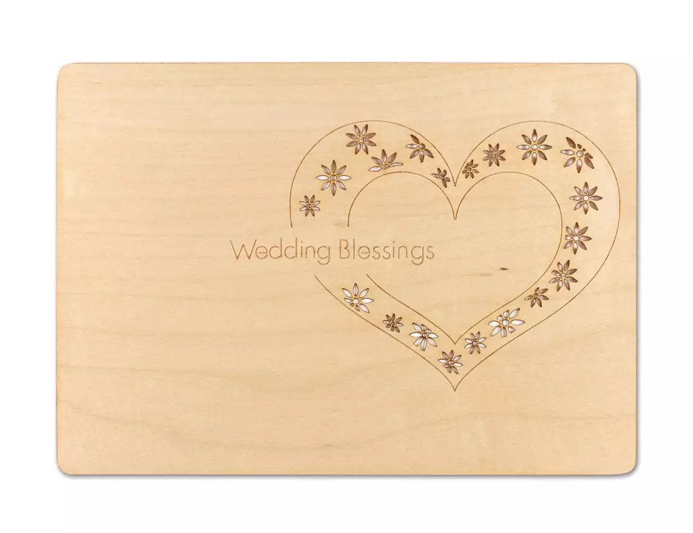 Wedding Blessing Card, Maple Wood - Single