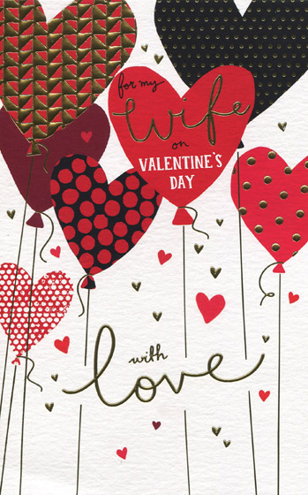 For My Wife On Valentine's Day Single Card | Free Delivery ...