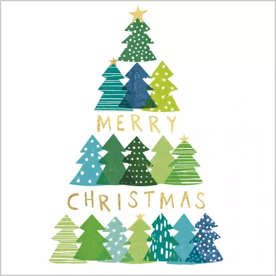 Christmas Cards: Christmas Trees (Pack of 4)