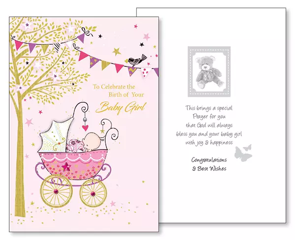 Baby Congratulations Card - Girl/3 Dimensional