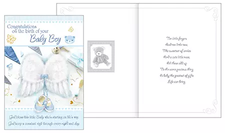 Card/Congratulations - Baby Boy with Insert