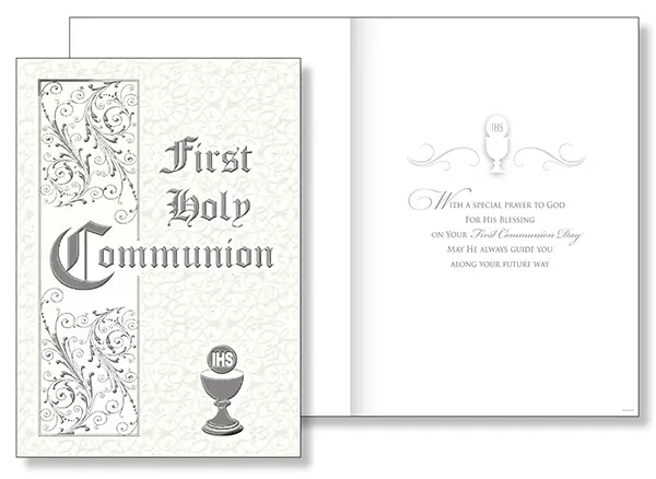 Symbolic Silver Foil Communion Card