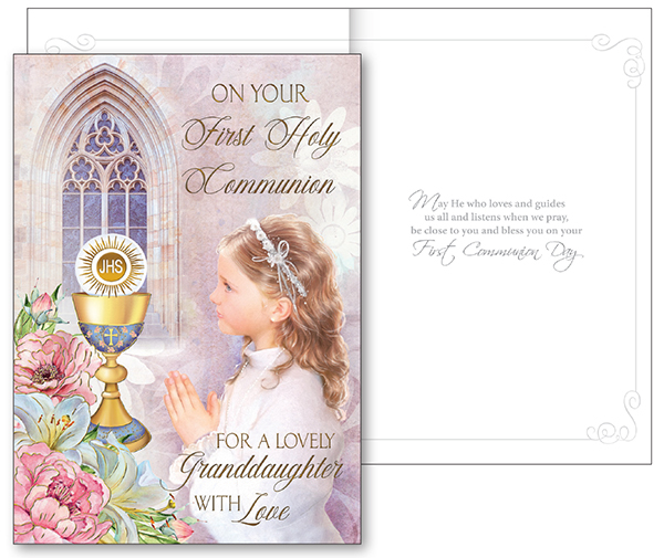 Communion Card with Insert/Granddaughter