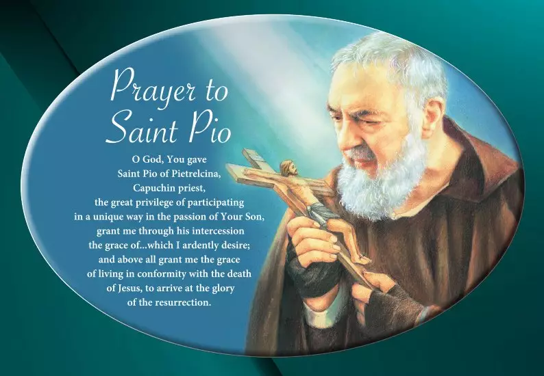Ceramic Oval Plaque/Saint Pio