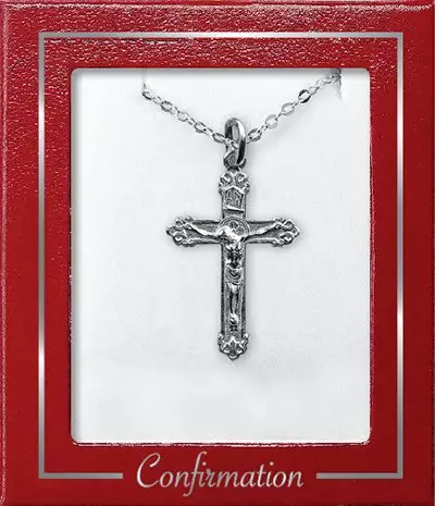 Silver Plated Crucifix Communion Necklet