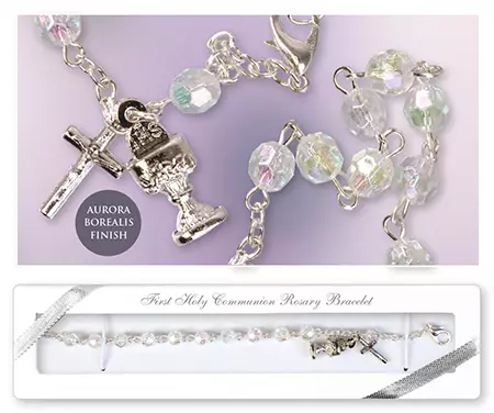 Crystal Communion Acrylic Rosary Bracelet
