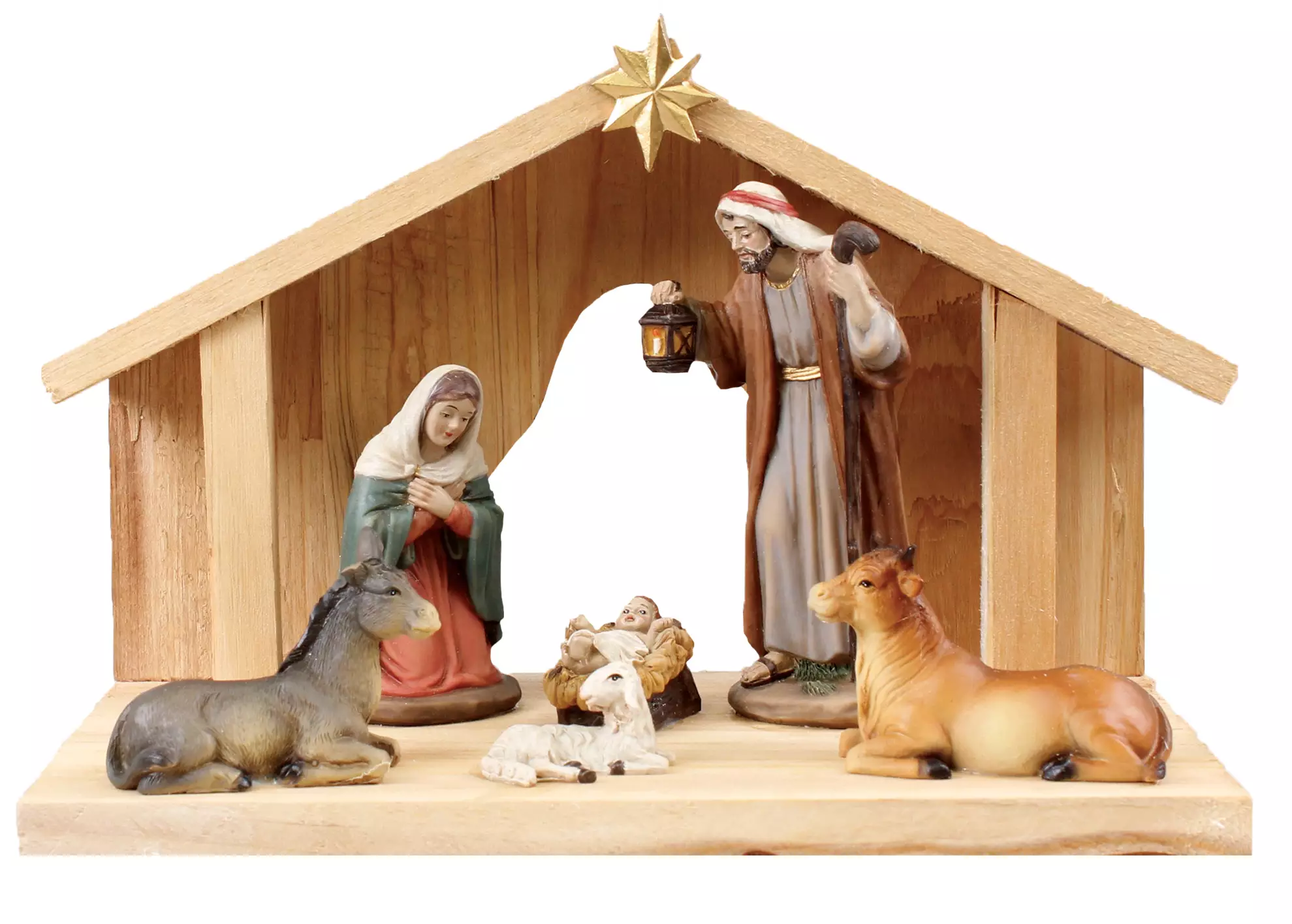 Wooden Stable 4 1/2 Inch Figure Nativity Set