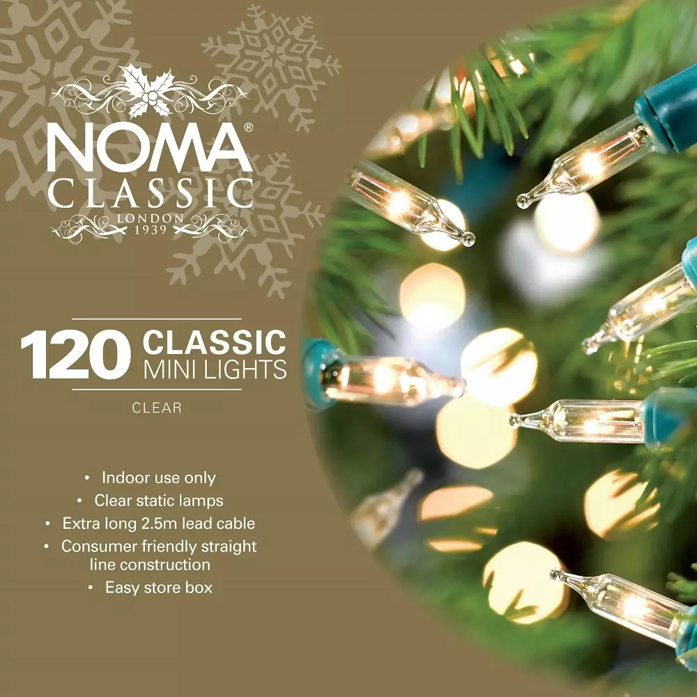 120 Clear Classic Mini String Lights With Green Cable