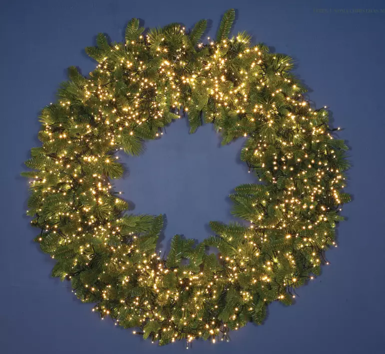 48" Warm White LED Prelit Highgrove Wreath