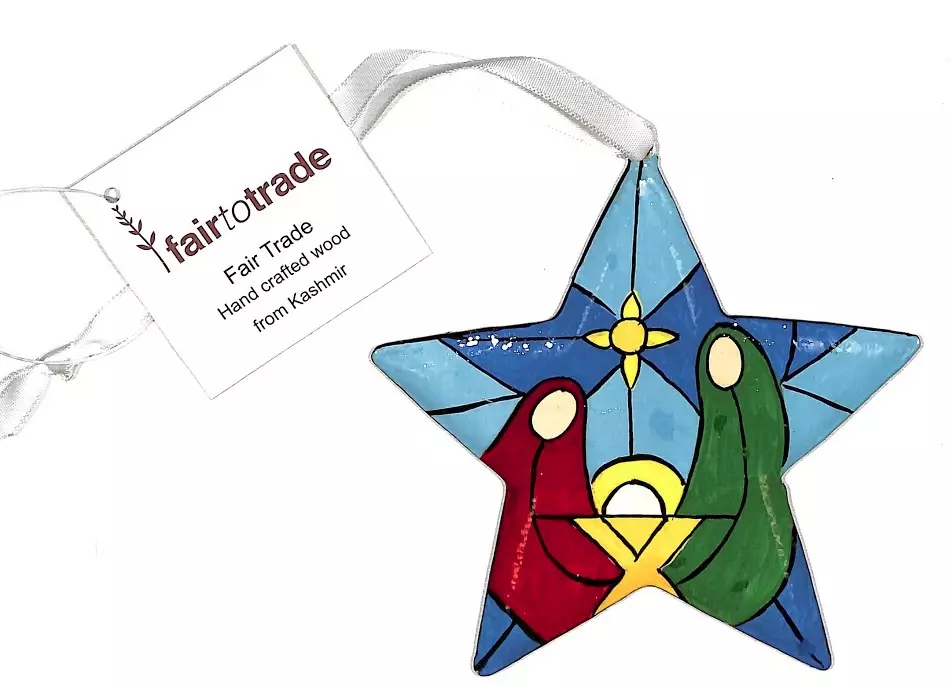 Star Decoration - Stain Glass / Nativity Design