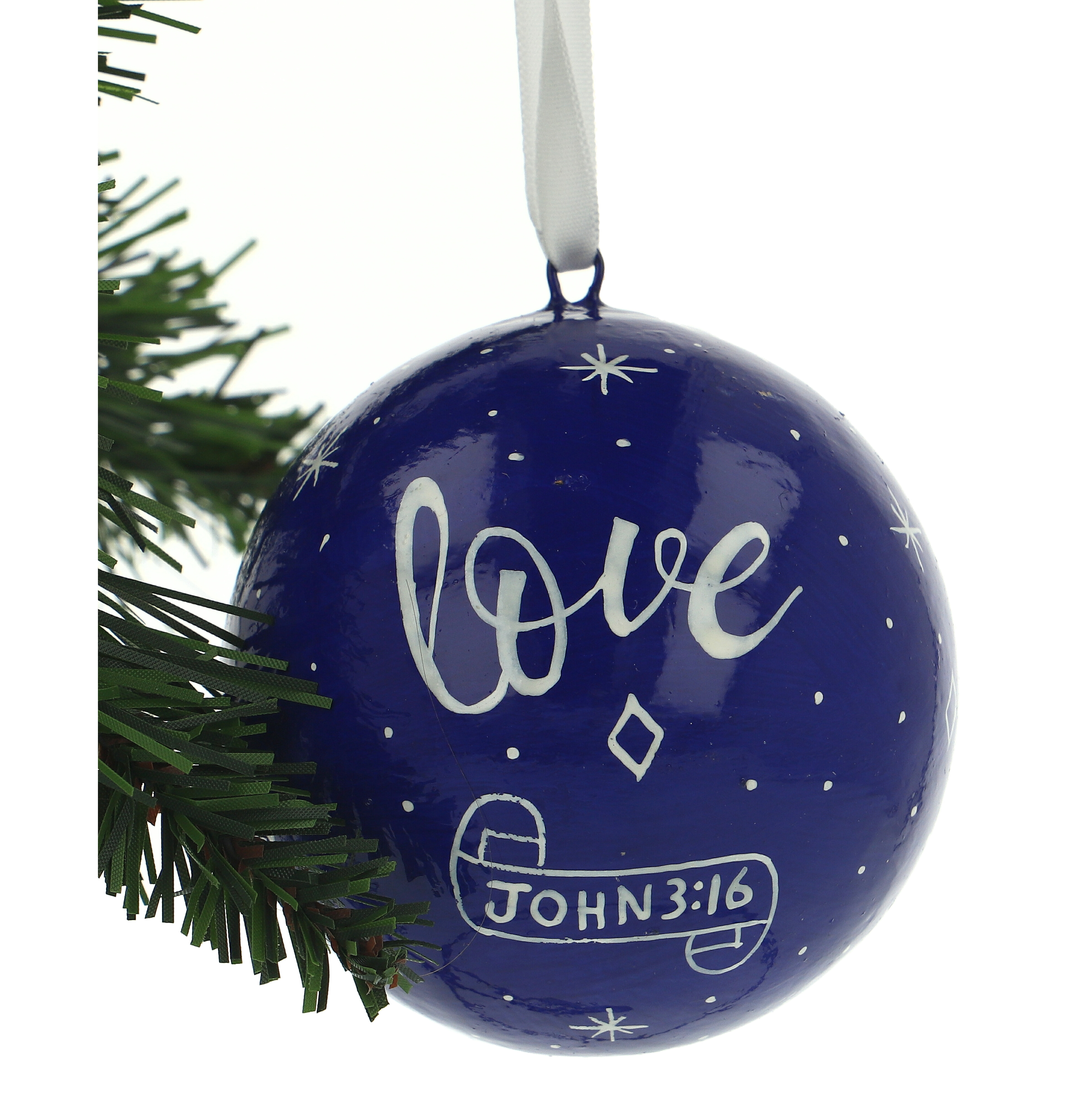 Love Navy Blue Christmas Tree Bauble 5060157855682 Fast