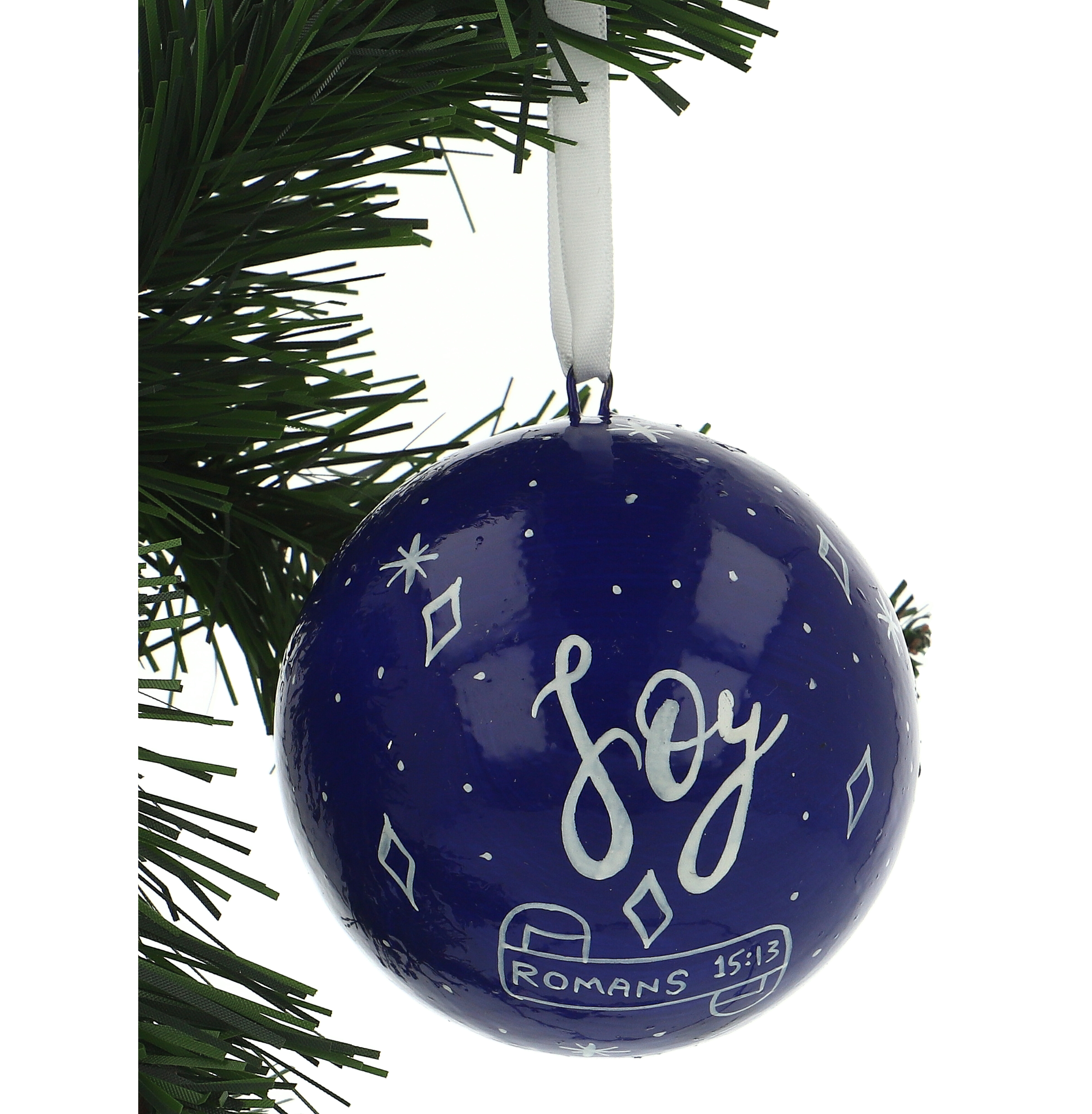 Joy Navy Blue Christmas Tree Bauble 5060157855705 Fast