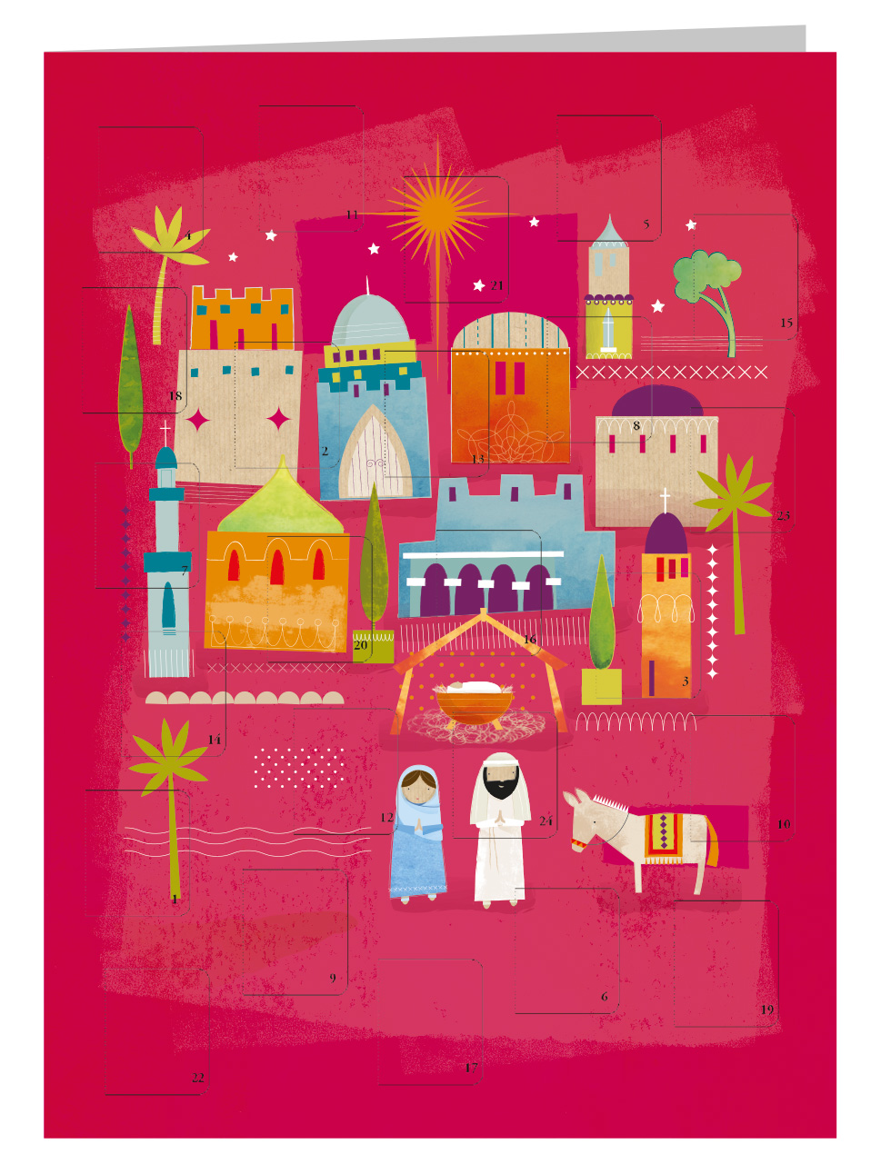 Nativity Scene Advent Calendar Card Eden co uk