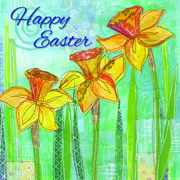 Easter Daffodils, pack of 5 Easter Cards Free Delivery when you spend